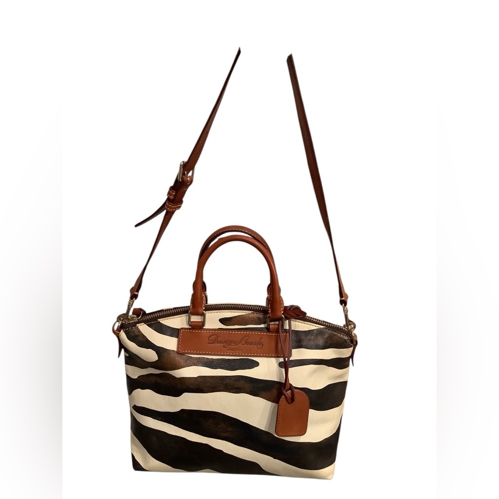 Dooney & Bourke Zebra Print Crossbody Bag in Brown and Cream EXCELLENT CONDITION